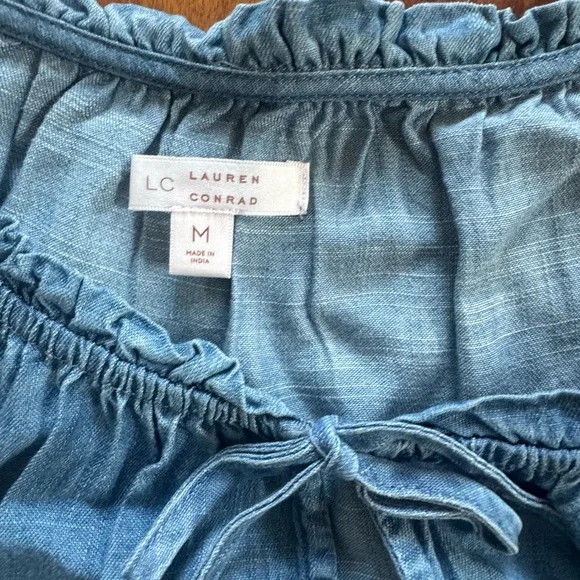 LC Lauren Conrad Blue Blouse with Embroidery - Picture 3 of 9